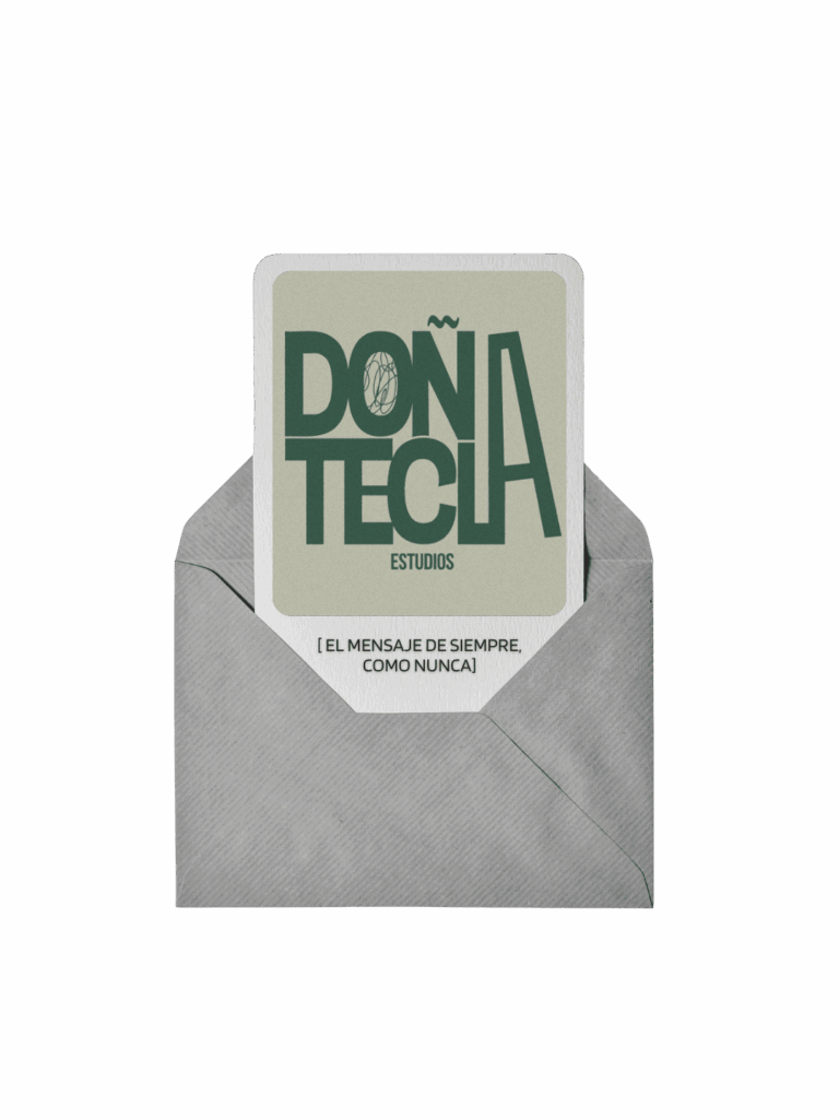 Sobre con el logotipo de Doña Tecla y el mensaje “De siempre como nunca”.